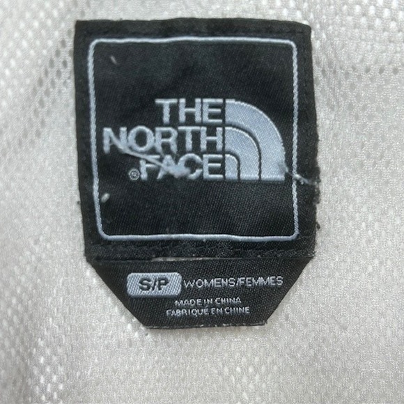 North Face HyVent Jacket Womens Small White Hooded Waterproof Windbreaker SPOTS - Picture 10 of 16